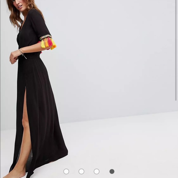 Akasa Tassel Trim Maxi Beach Dress - Picture 2 of 10
